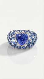 Caviar Tanzanite and Sapphire Ring — Levendi Jewellers