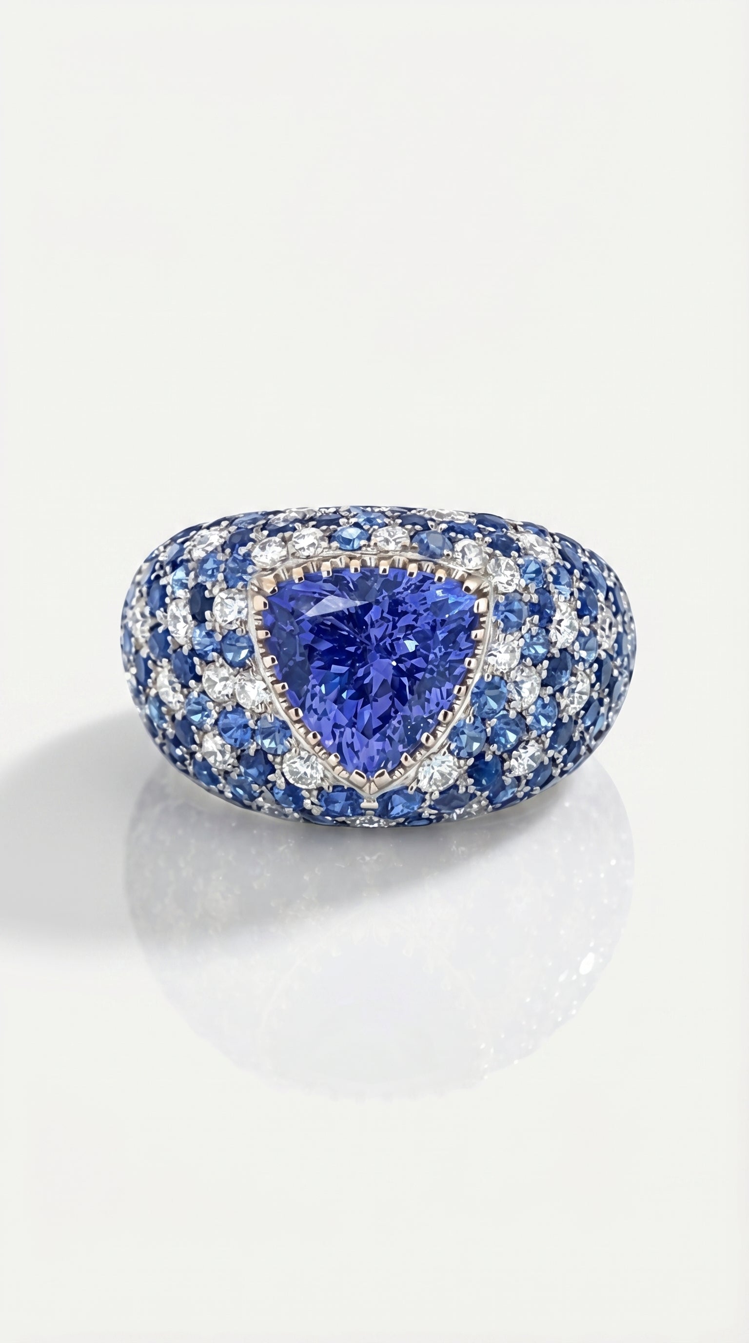 Caviar Tanzanite and Sapphire Ring