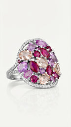 Mosaïque Éternelle Sapphires and Rubies Ring — Levendi Jewellers