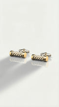 Silver & Yellow Gold Rope Cufflinks