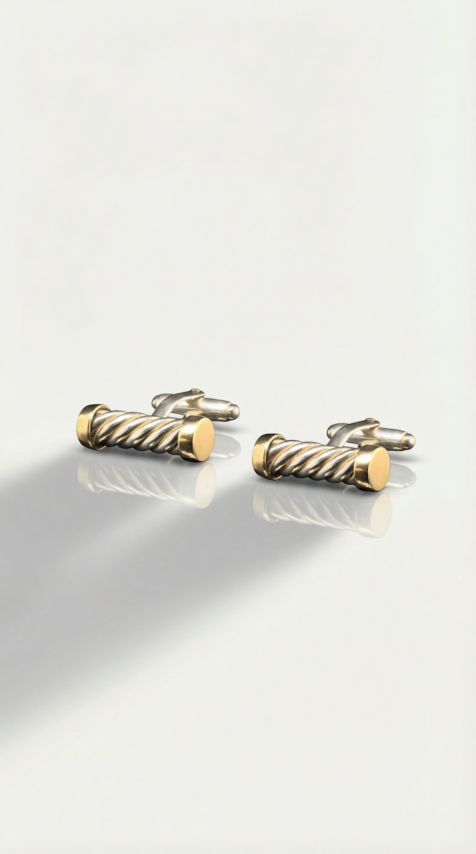 Silver & Yellow Gold Rope Cufflinks