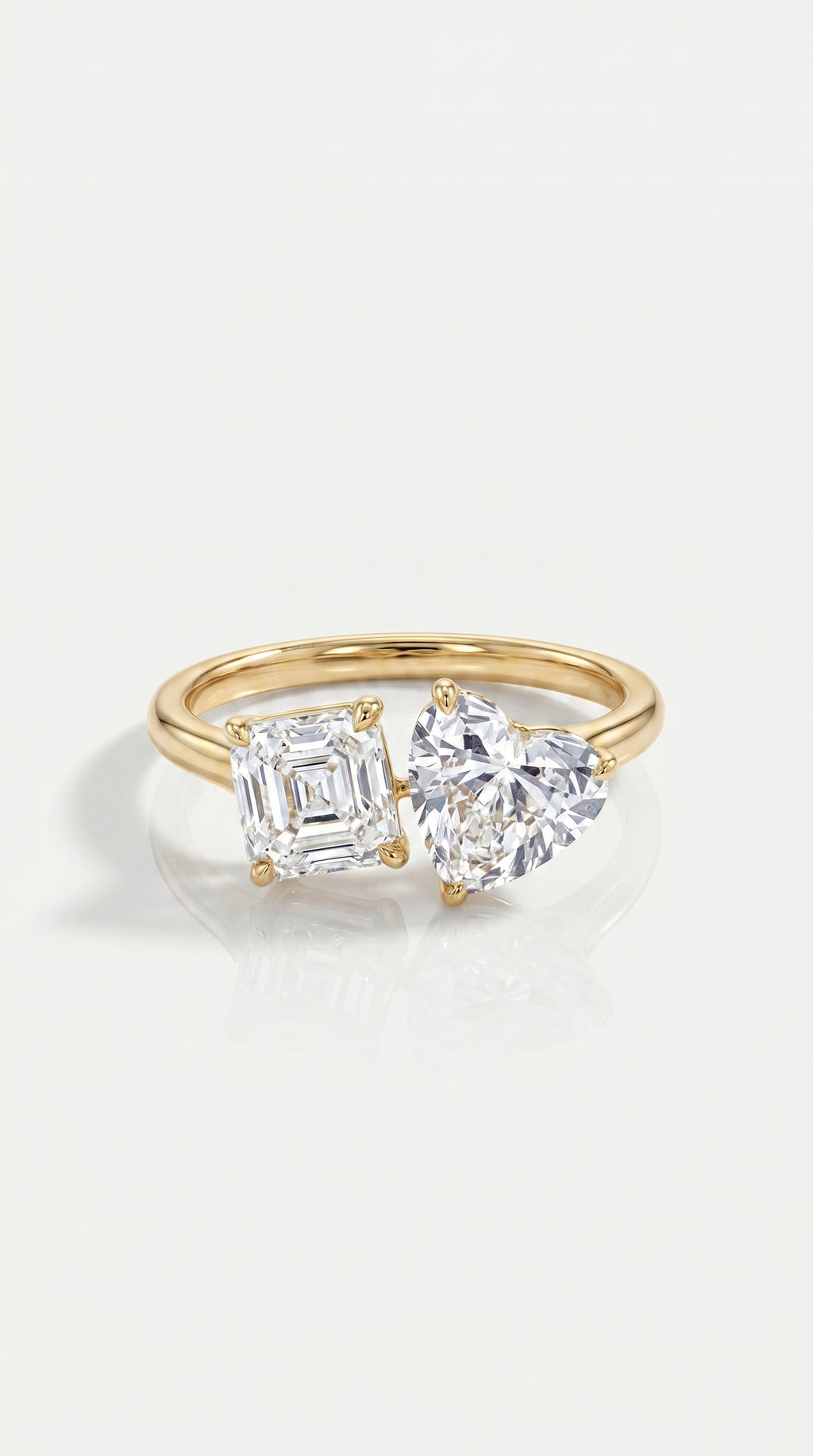 Levendi Toi & Moi - Heart & Ascher Cut Engagement Ring — Levendi Jewellers