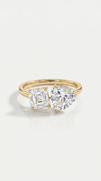 Levendi Toi & Moi - Heart & Ascher Cut Engagement Ring — Levendi Jewellers