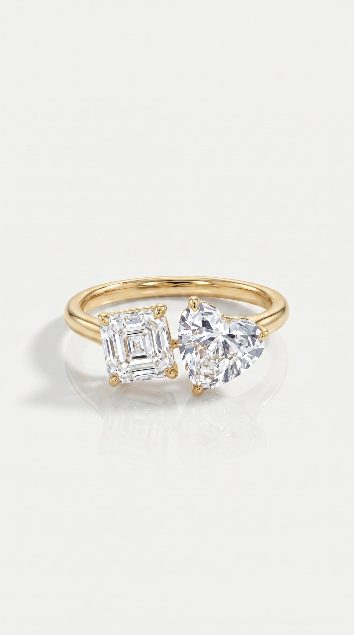 Levendi Toi & Moi - Heart & Ascher Cut Engagement Ring — Levendi Jewellers