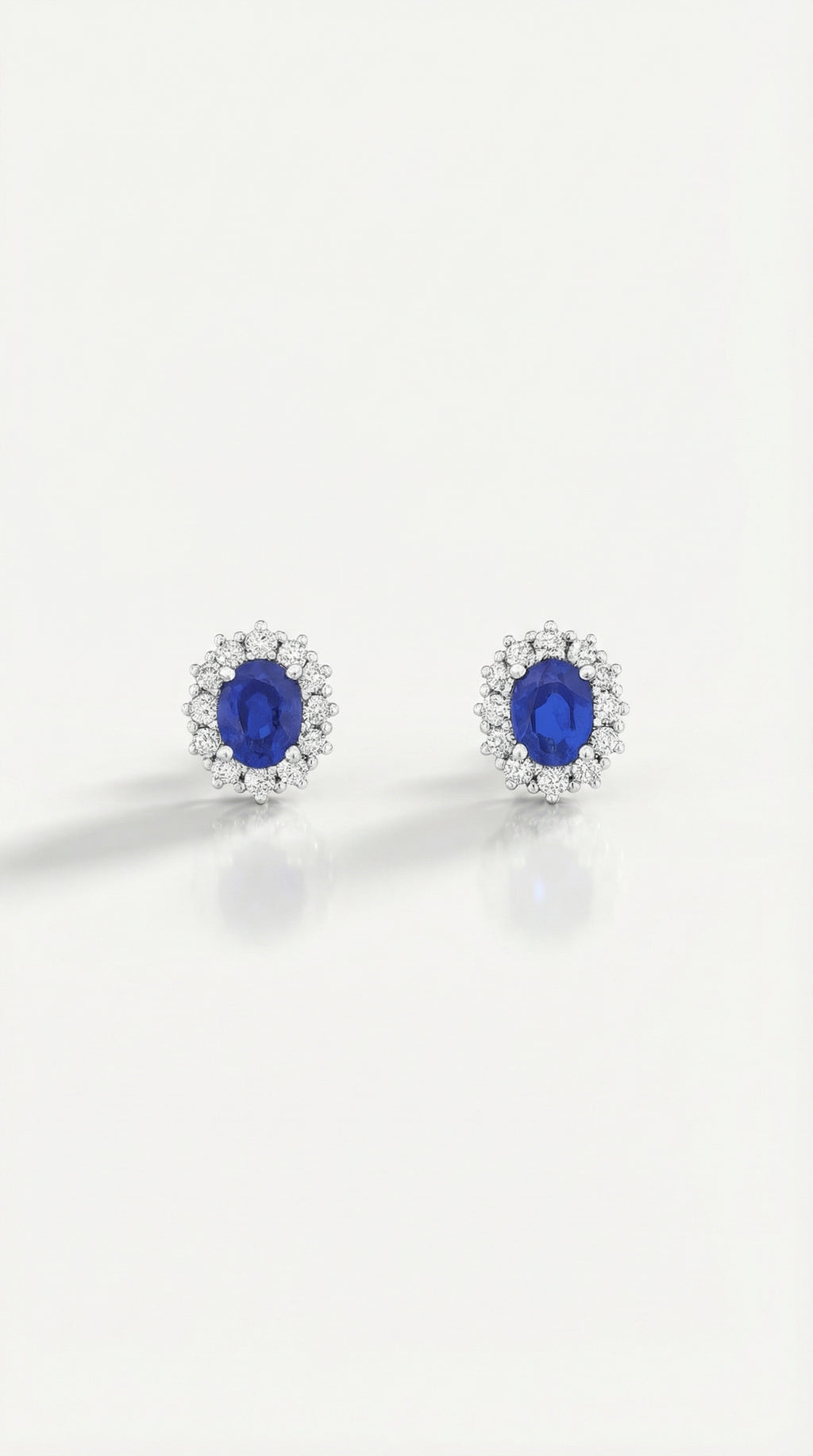 Blue Sapphire & Star Halo Earrings — Levendi Jewellers