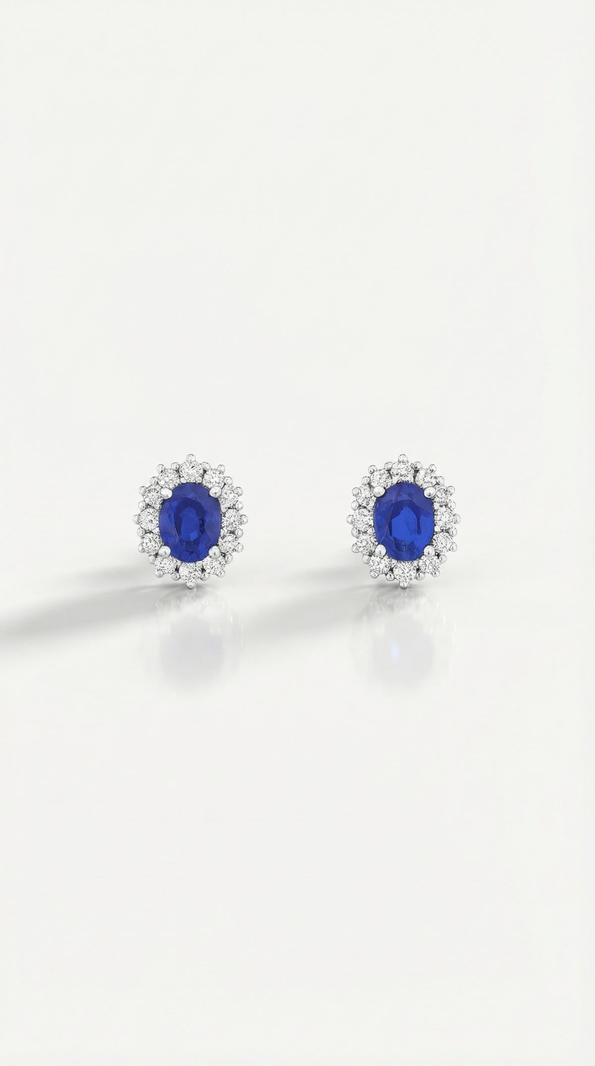Blue Sapphire & Star Halo Earrings — Levendi Jewellers