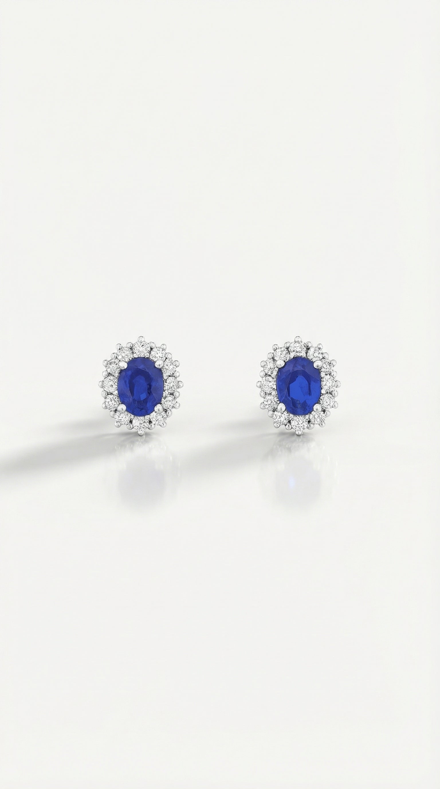 Blue Sapphire & Star Halo Earrings