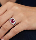 Cabochon Pink Tourmaline Dome Ring