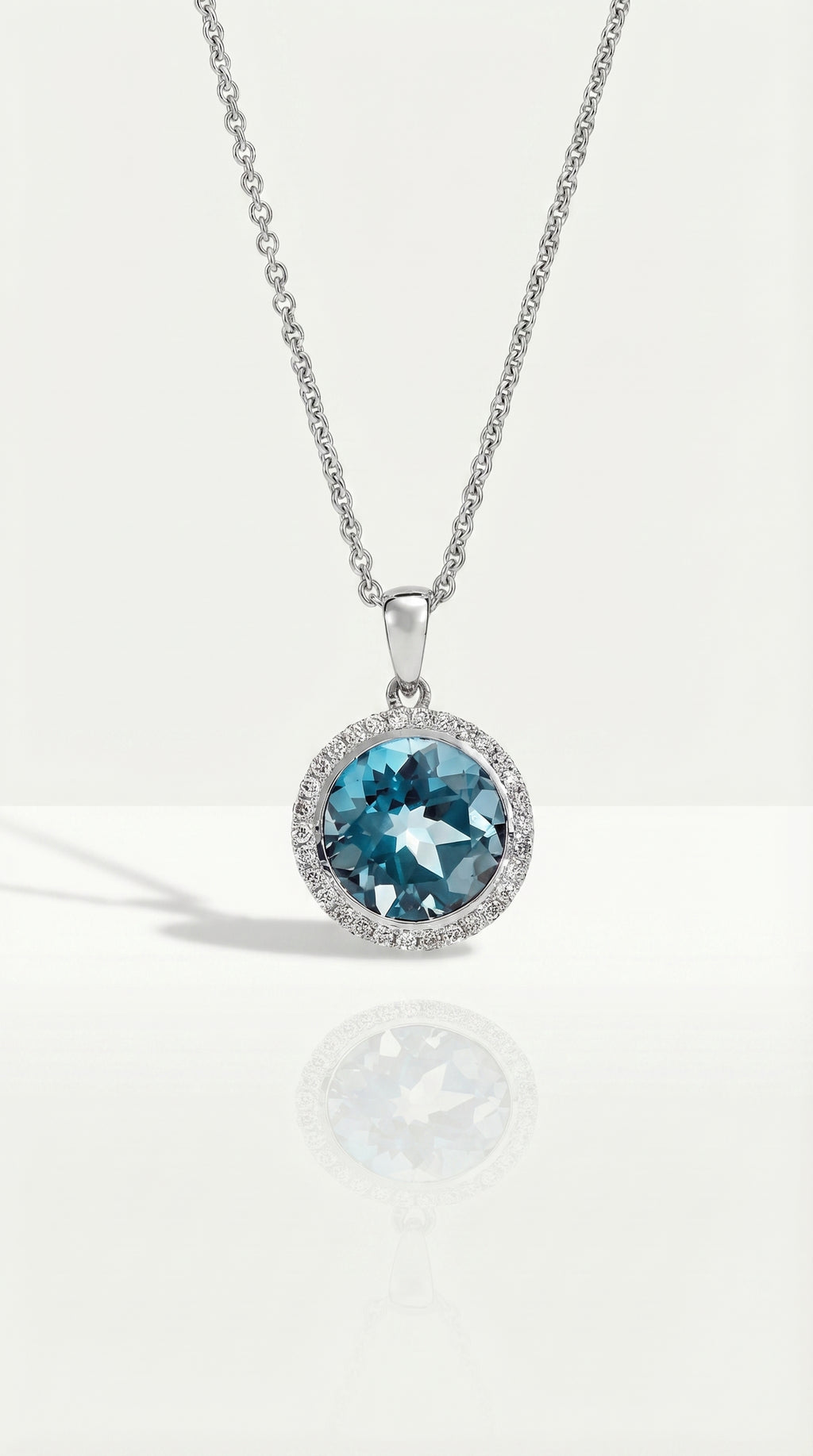 Blue Topaz & Diamond Pendant — Levendi Jewellers