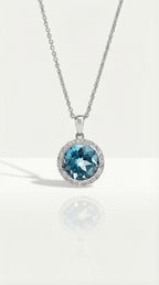 Blue Topaz & Diamond Pendant — Levendi Jewellers