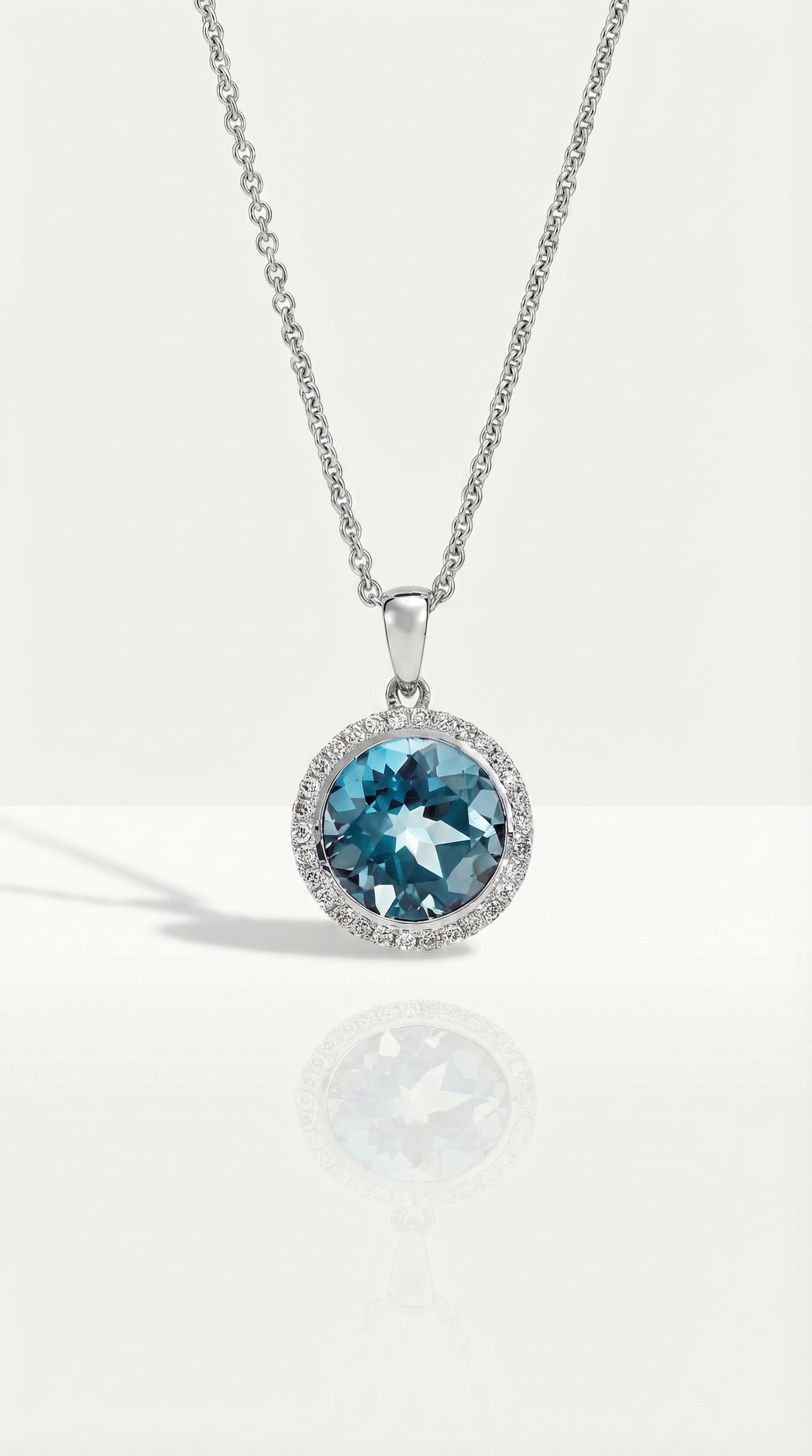 Blue Topaz & Diamond Pendant — Levendi Jewellers