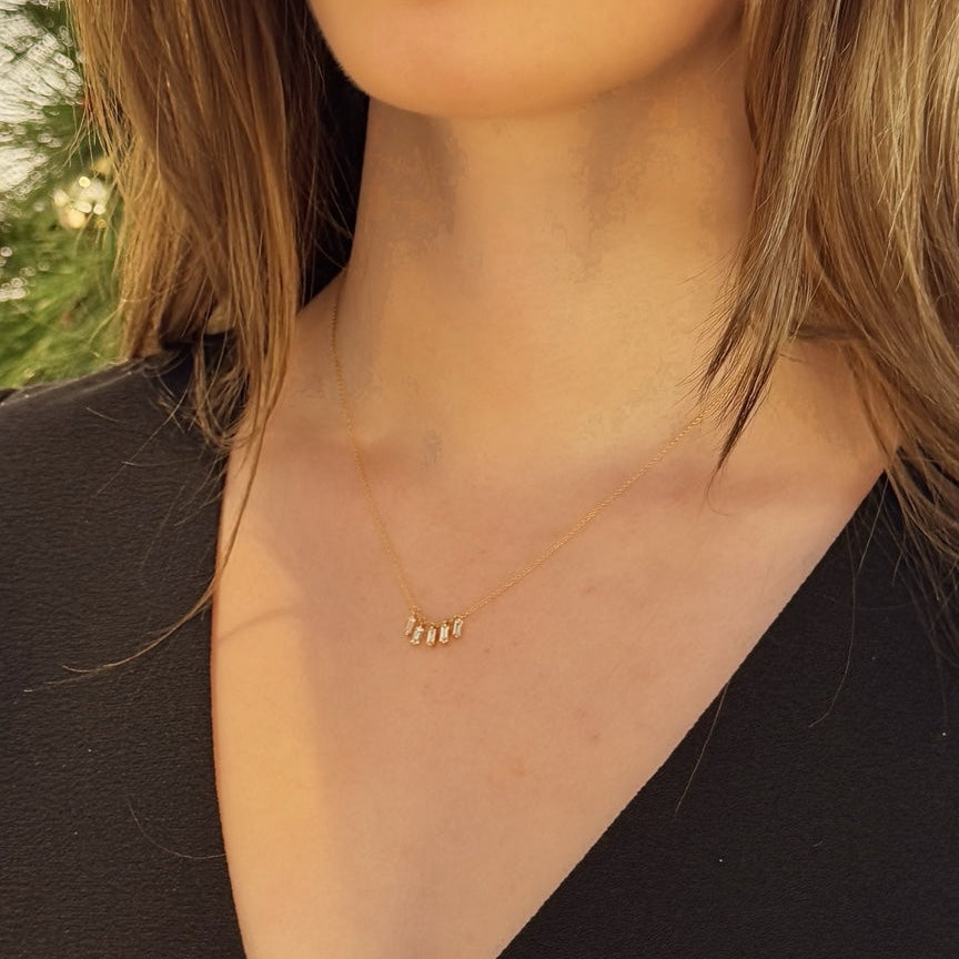 Baguette Drop Petite Necklace
