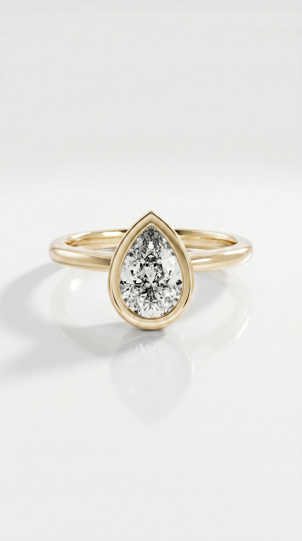 Levendi Wave of Love - Pear Cut Bezel Set Engagement Ring — Levendi Jewellers