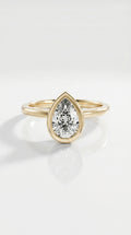 Levendi Wave of Love - Pear Cut Bezel Set Engagement Ring