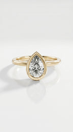 Levendi Wave of Love - Pear Cut Bezel Set Engagement Ring — Levendi Jewellers