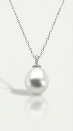 Australian South Sea Pearl - Oval 14 mm Kettle Diamond Bail — Levendi Jewellers