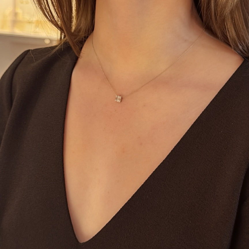 Cubism Mini Baguette Diamond Pendant