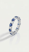 Wedding Band - White Gold Diamond and Sapphire.