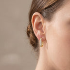 Levendi Essentials - Mini U shape Diamonds pavé Hoops, view 2 — Levendi Jewellers