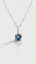 Blue Sapphire White Gold Necklace