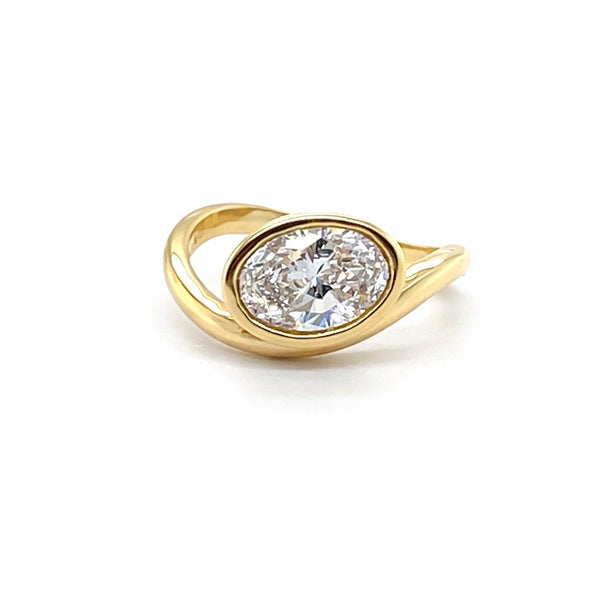 Levendi Wave of Love - East West Oval Engagement Ring