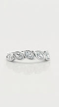 Wedding Band - 5 Marquise Diamonds Bezel Set