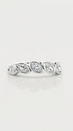 Wedding Band - 5 Marquise Diamonds Bezel Set — Levendi Jewellers