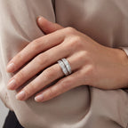 The Sculpted Wave - Diamond Ring, view 2 — Levendi Jewellers
