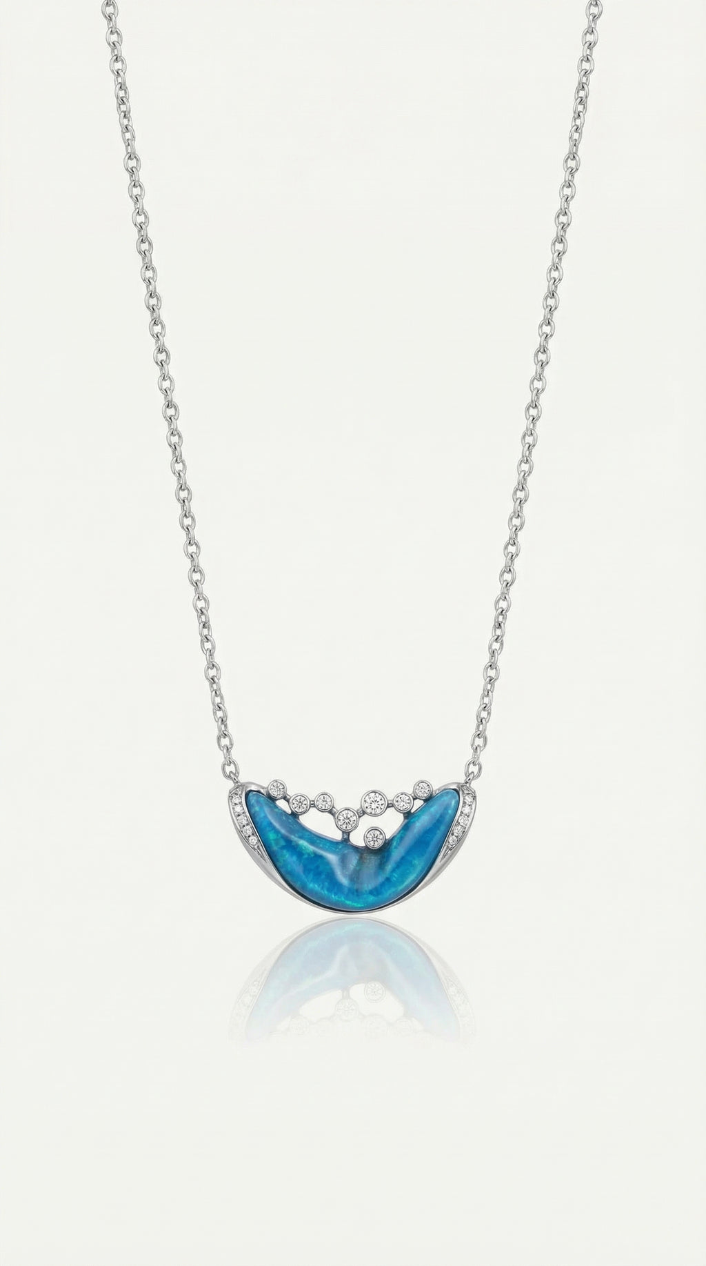 Pure Line - Black Opal & Diamond Pendant — Levendi Jewellers