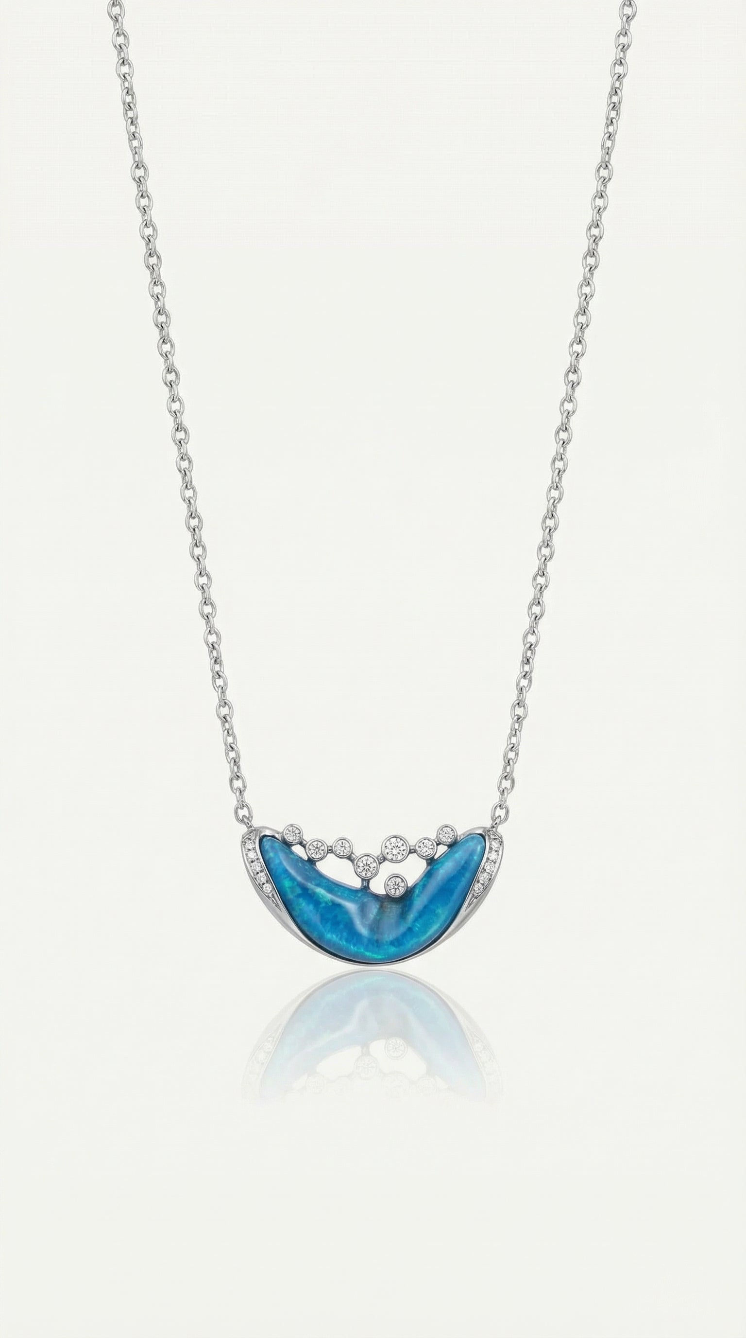 Pure Line - Black Opal & Diamond Pendant