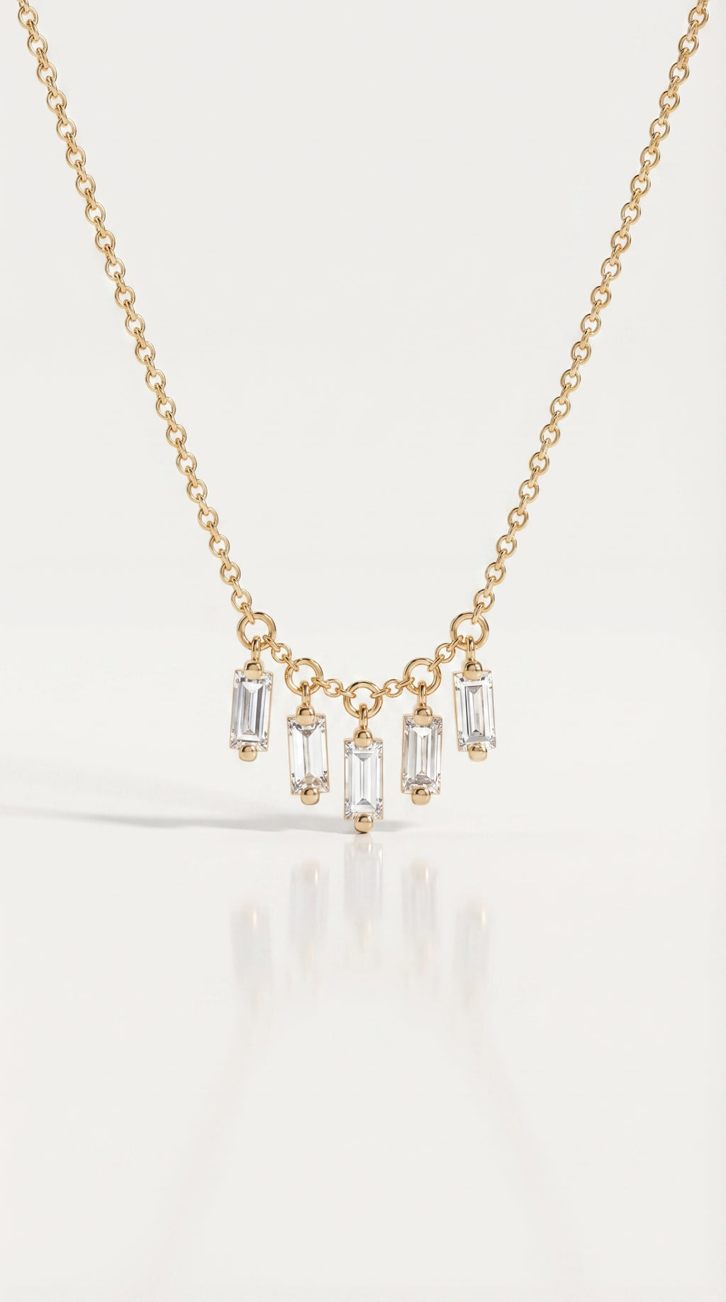 Baguette Drop Petite Necklace — Levendi Jewellers