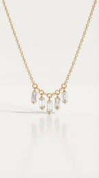 Baguette Drop Petite Necklace — Levendi Jewellers