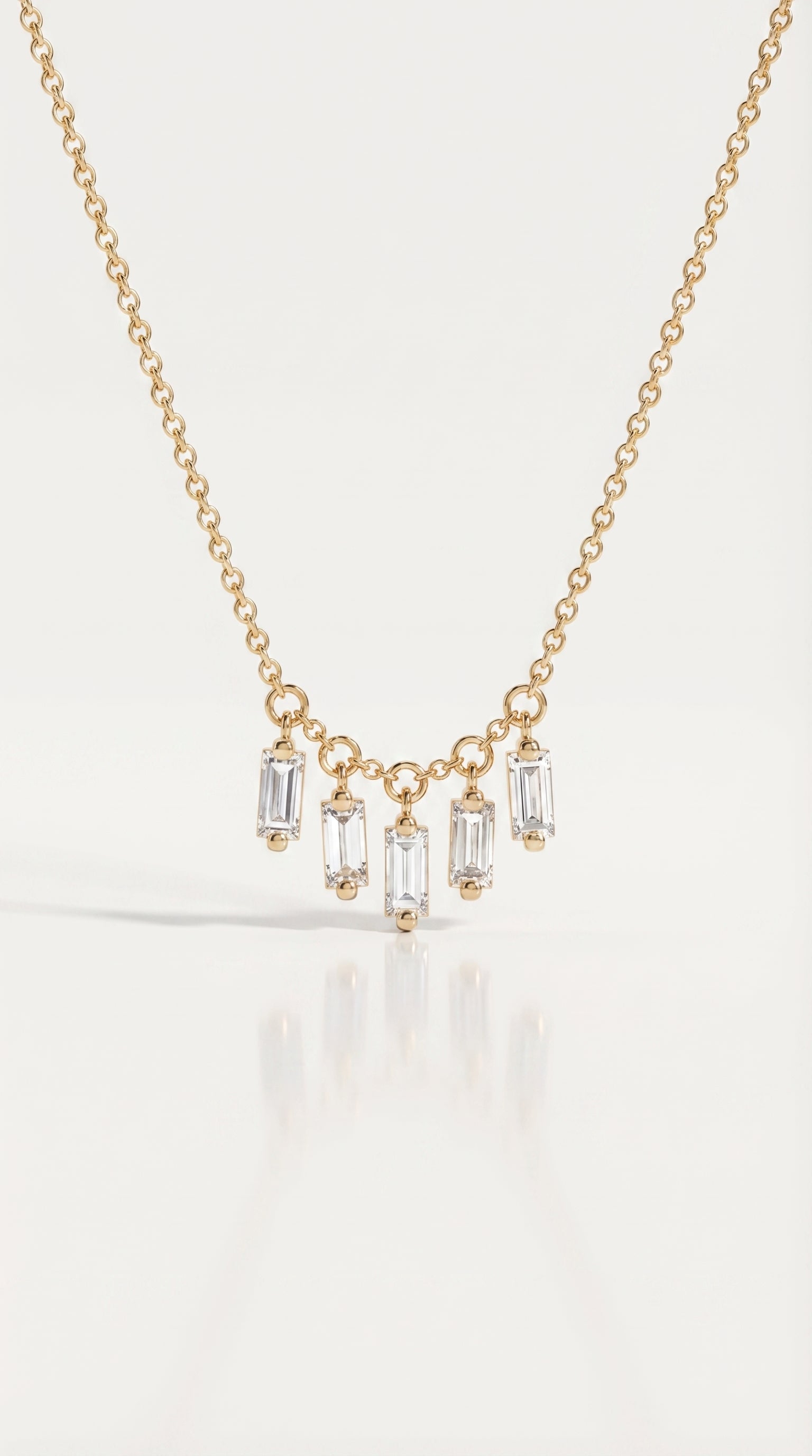 Baguette Drop Petite Necklace