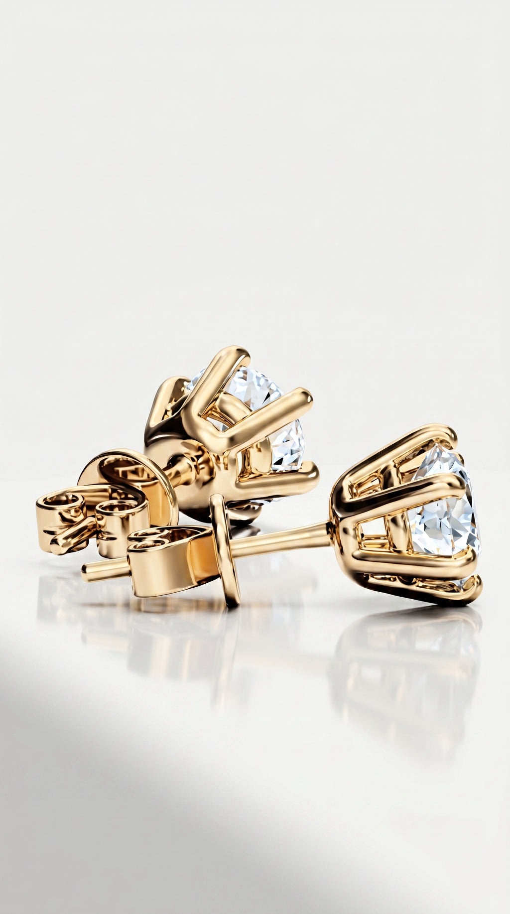 Classic Levendi 6 Claws Diamond Studs, view 4 — Levendi Jewellers