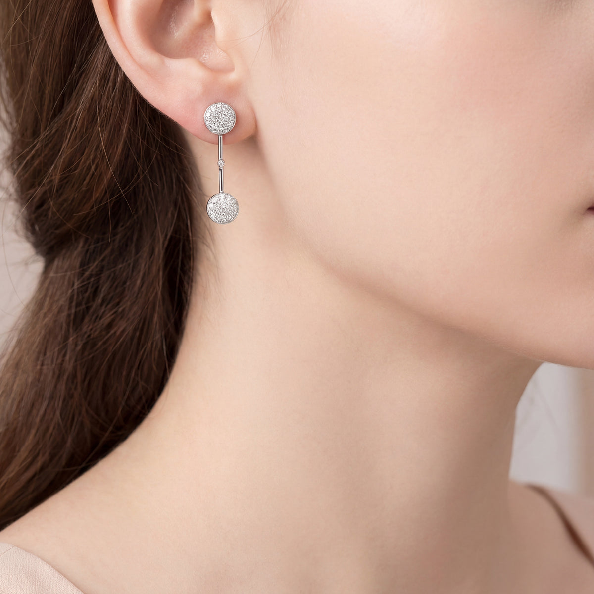 Levendi Lumière Drops Pavee Diamond Earrings — Levendi Jewellers