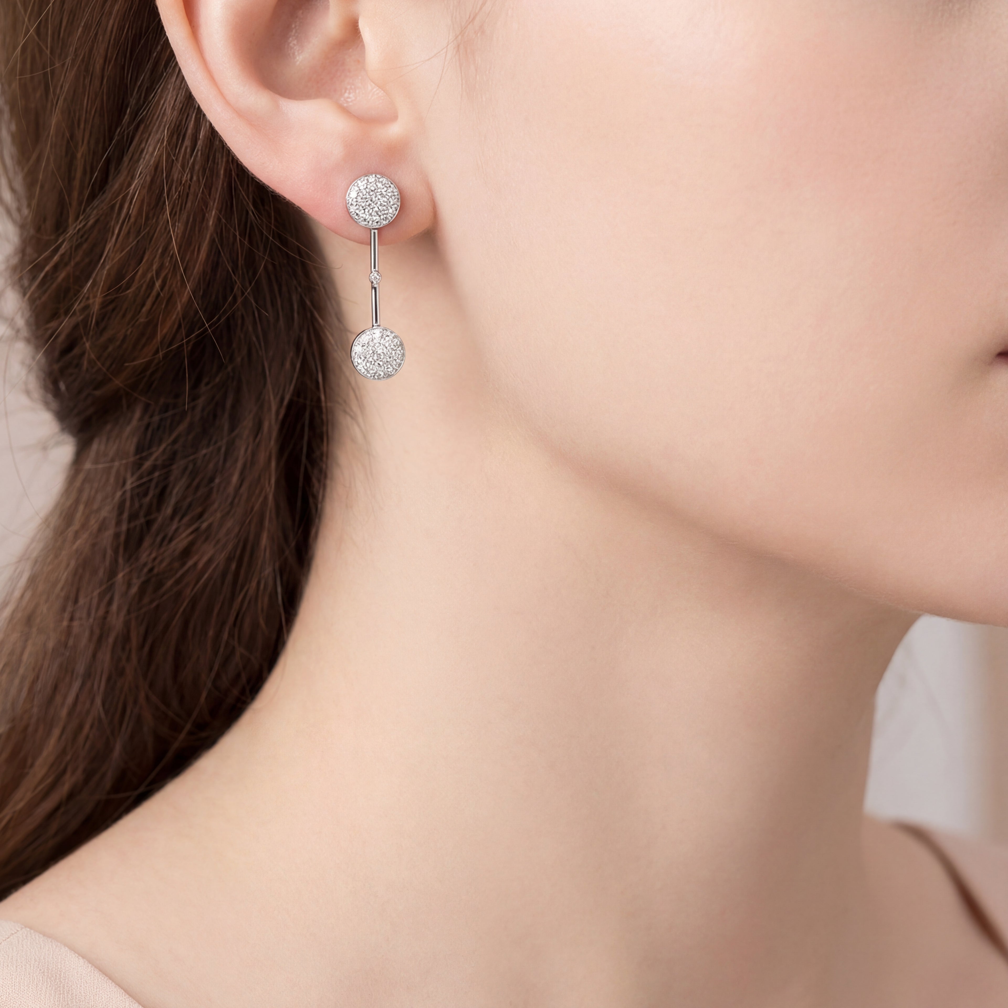 Levendi Lumière Drops Pavee Diamond Earrings