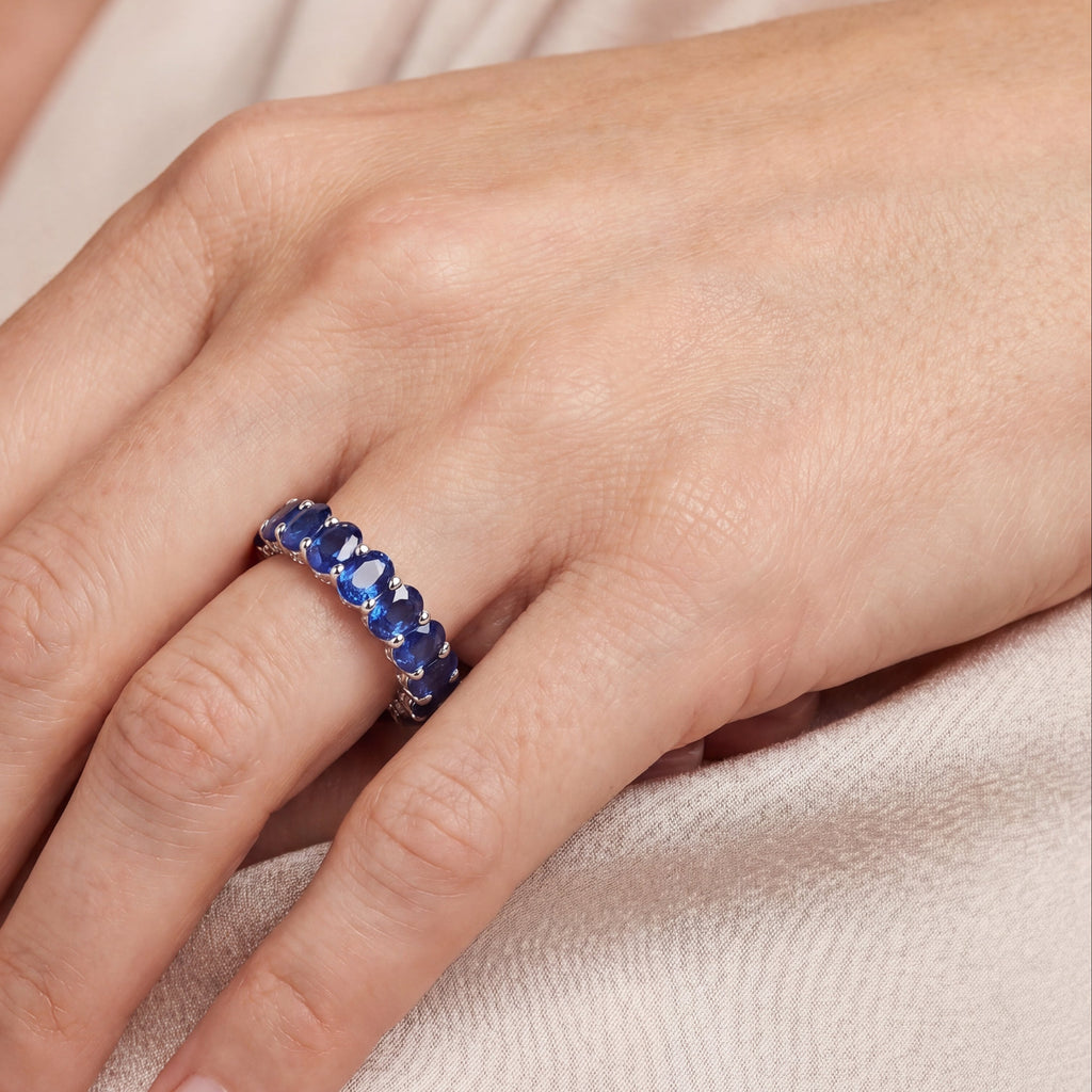 Sapphire & Diamond Bespoke Ring, view 2 — Levendi Jewellers