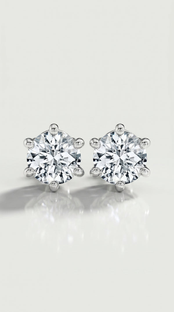 Classic Levendi 6 Claws Diamond Studs — Levendi Jewellers