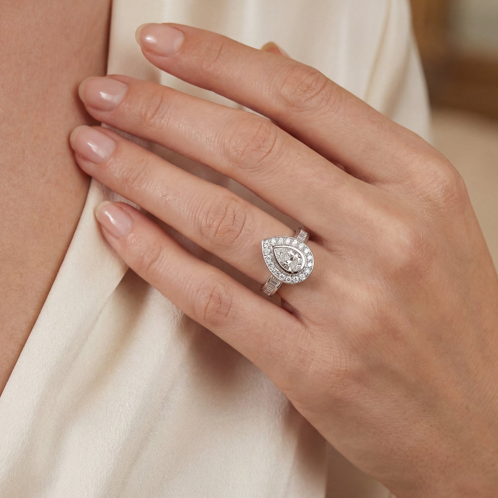 Seraphina Teardrop Diamond Ring, view 2 — Levendi Jewellers