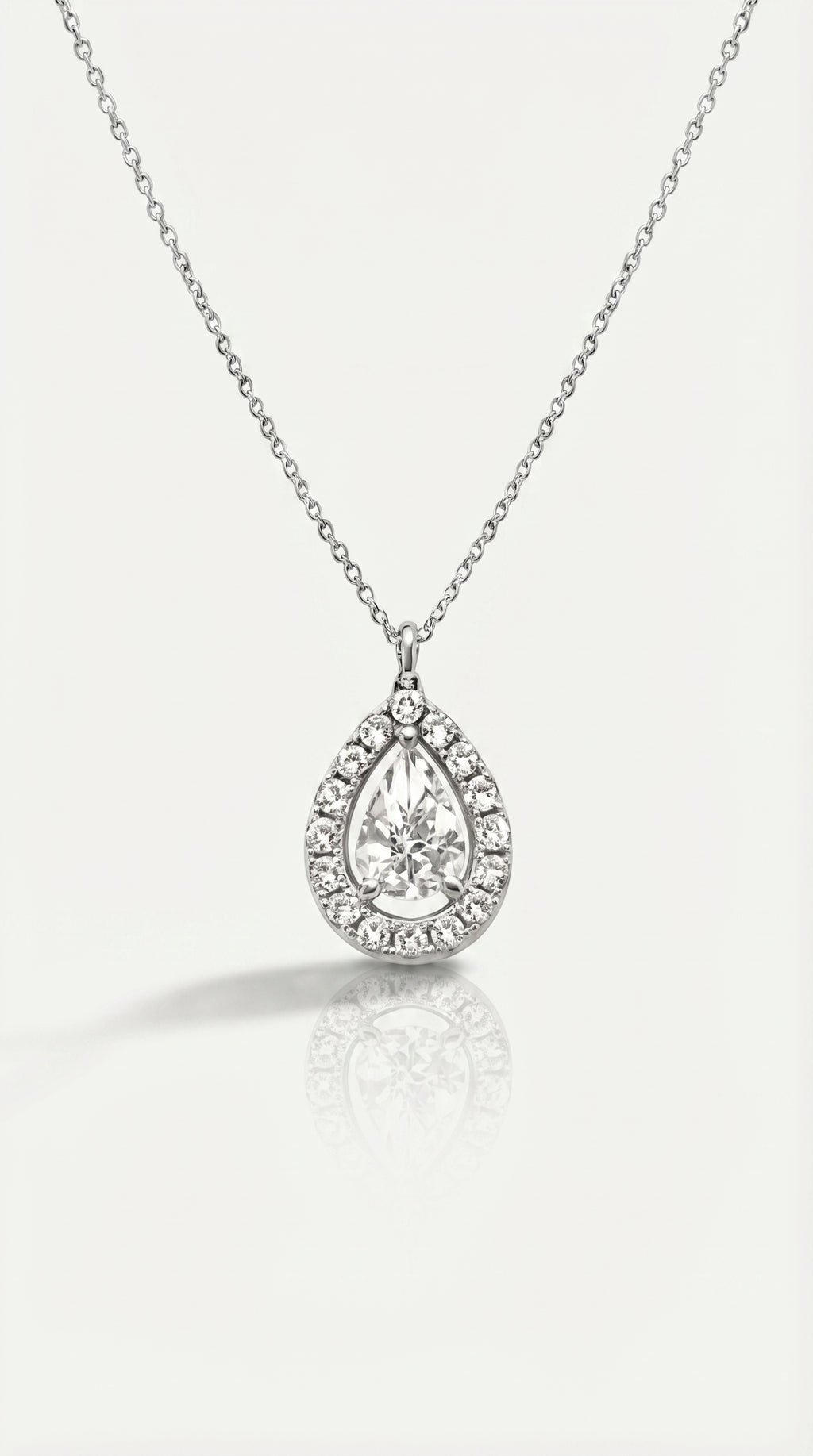 Classic - Pear Halo Diamond Pendant — Levendi Jewellers