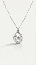 Classic - Pear Halo Diamond Pendant