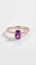 Rainbow Amethyst & Diamond Fine Ring
