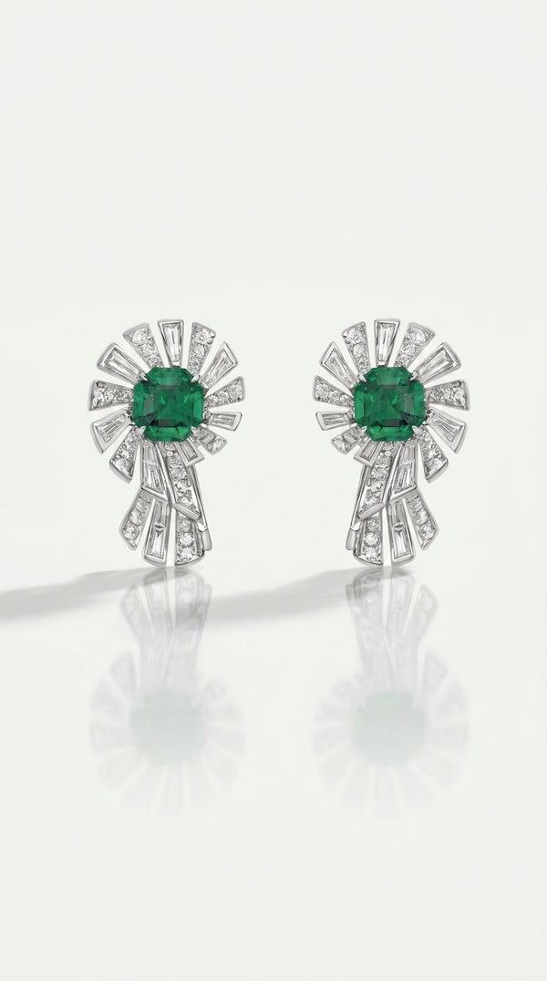 EMERALD & DIAMOND EARRINGS — Levendi Jewellers