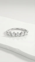 Wedding Band - 5 Heart Diamonds Claw Set