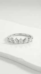 Wedding Band - 5 Heart Diamonds Claw Set — Levendi Jewellers