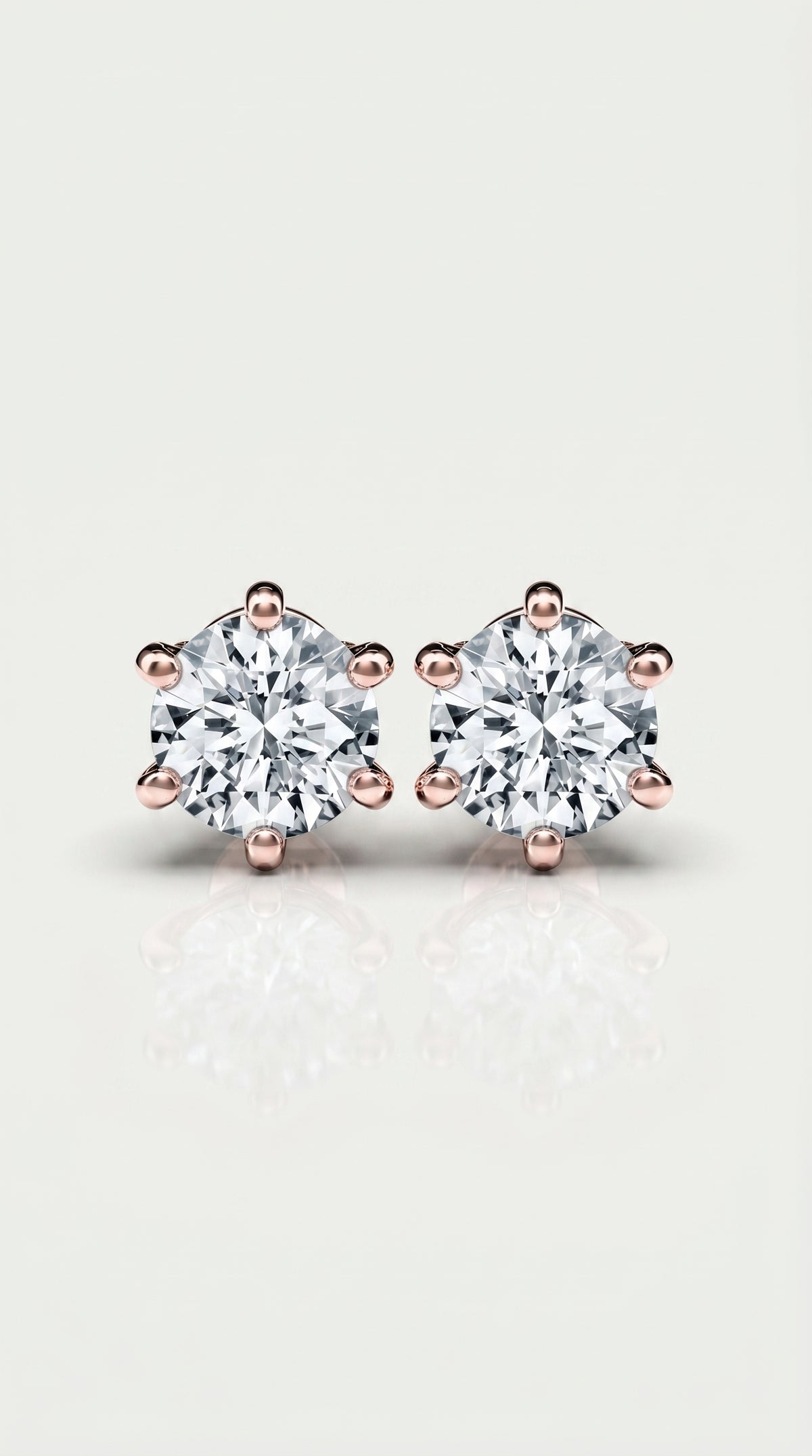 Classic Levendi 6 Claws Diamond Studs, view 5 — Levendi Jewellers