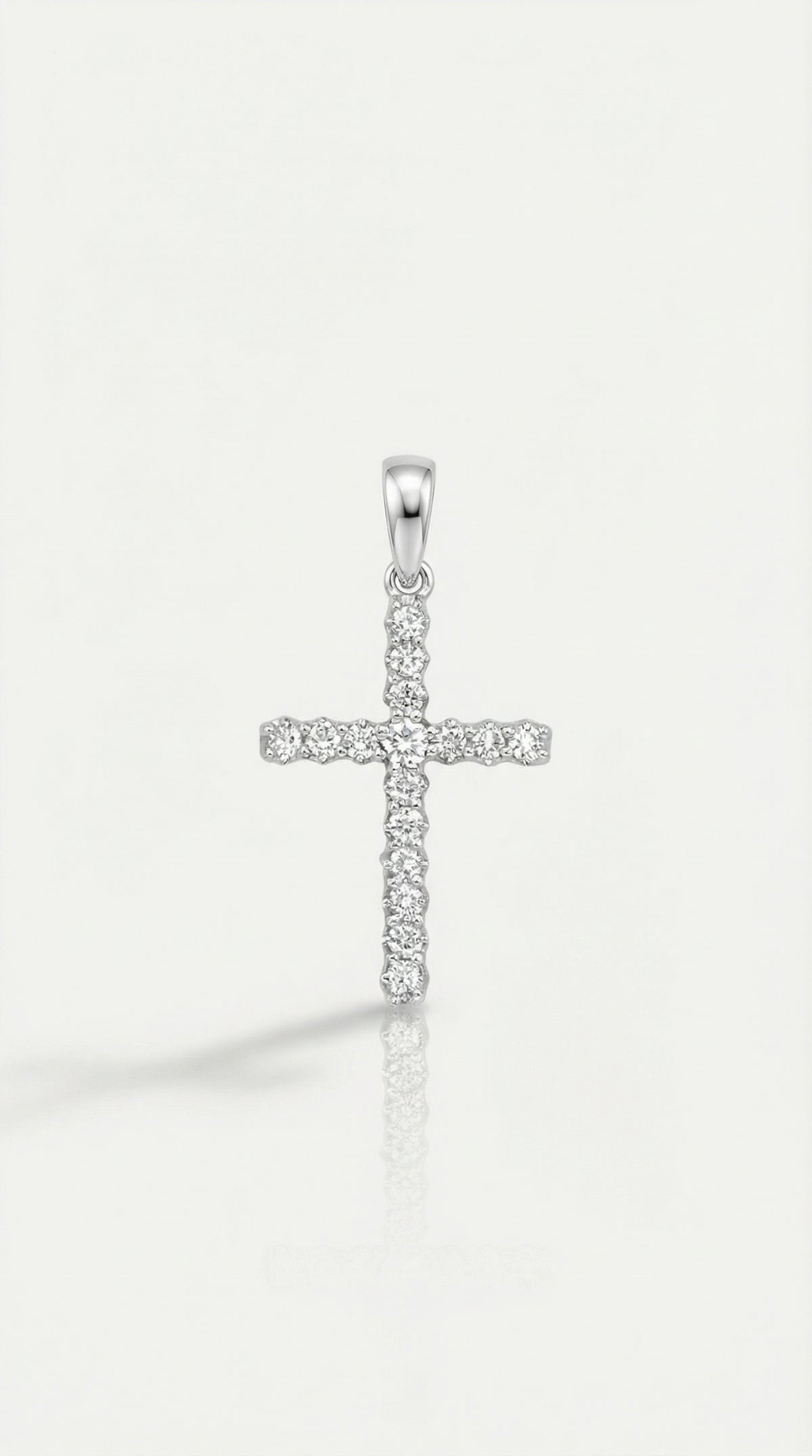 Thea - Grande White Gold Diamond Cross — Levendi Jewellers