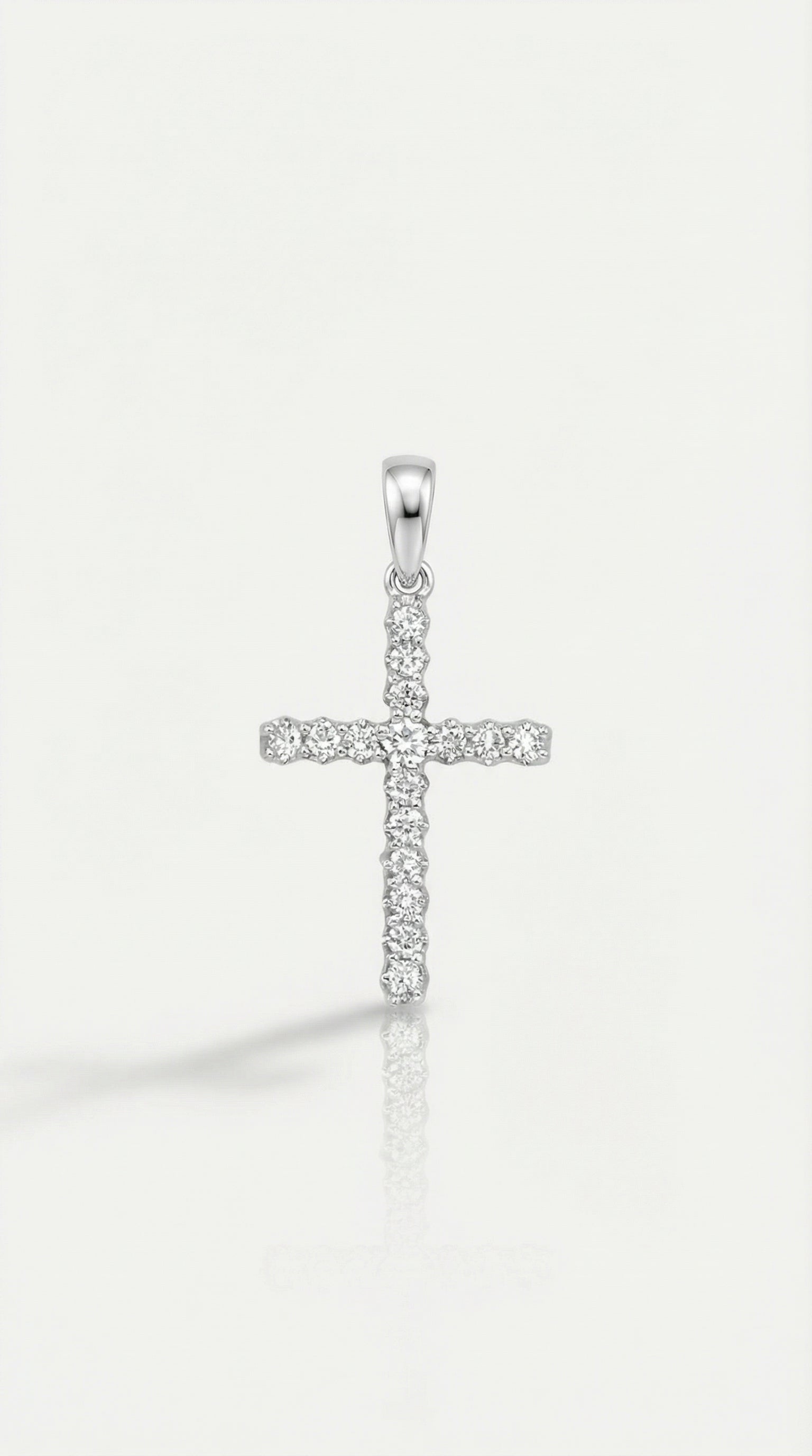 Thea - Grande White Gold Diamond Cross