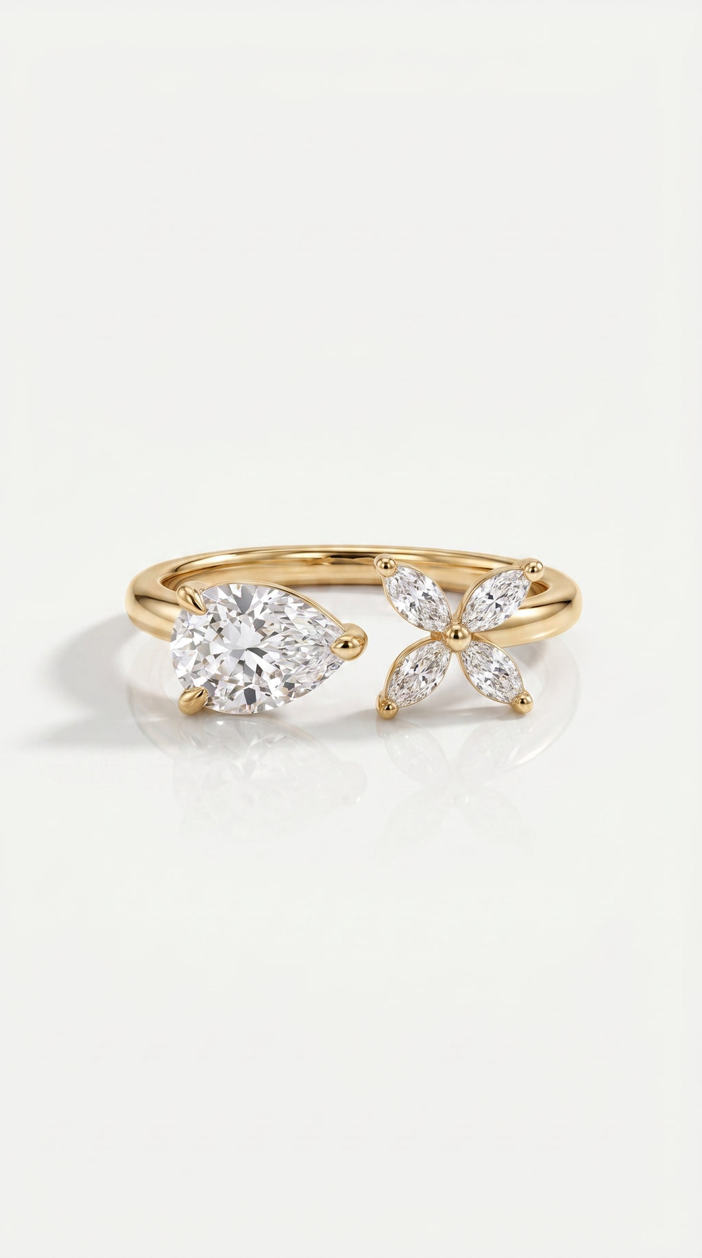 Levendi Toi & Moi - Pear Flower Engagement Ring — Levendi Jewellers