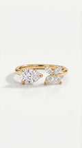 Levendi Toi & Moi - Pear Flower Engagement Ring